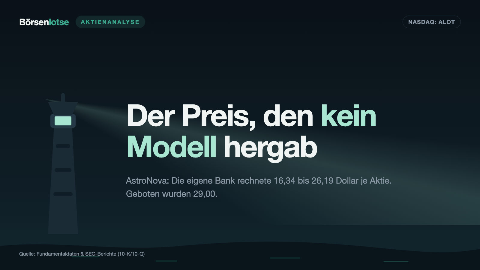 AstroNova: 9,40 Dollar an der Börse — und 29,00 Dollar, sobald sechs Bieter im Raum stehen