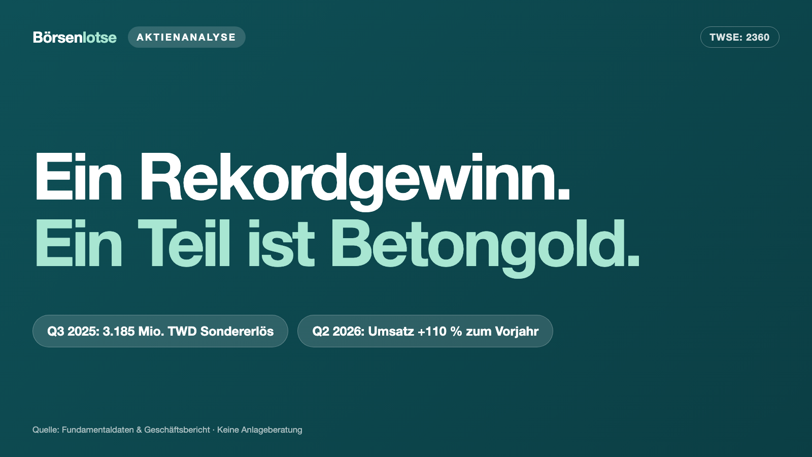 Chroma ATE: Fast zwei Drittel des Rekordgewinns kamen aus einer Wohnung