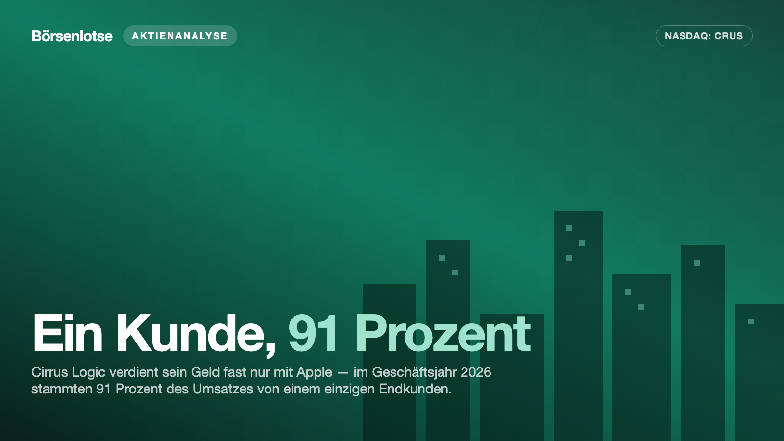 Cirrus-Logic-Aktie: 91 Prozent des Umsatzes hängen an einem einzigen Kunden