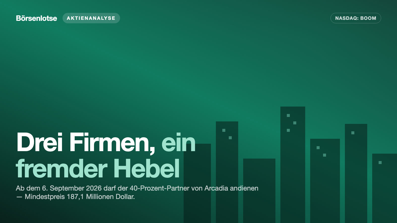 DMC Global: 111 Millionen Börsenwert — und ein Partner, der ab September mindestens 187 Millionen verlangen darf