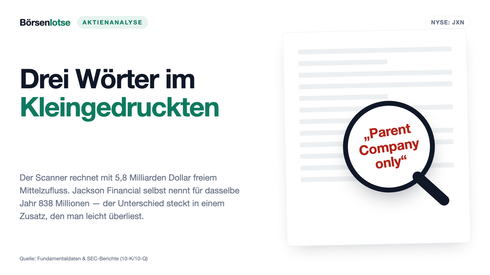 Jackson Financial: 5,8 Milliarden Mittelzufluss — und 12 Millionen dort, wo die Dividende herkommt