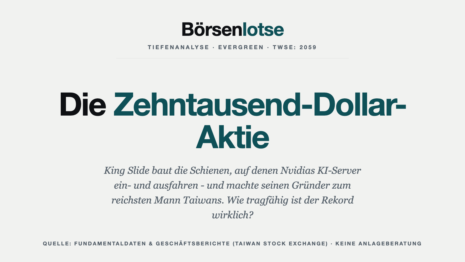 King Slide: Der Schienenbauer, der seinen Gründer zum reichsten Mann Taiwans machte