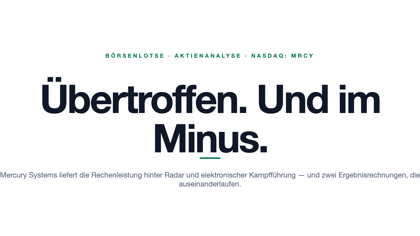 Mercury-Systems-Aktie: Die Überraschung, die kein Gewinn ist