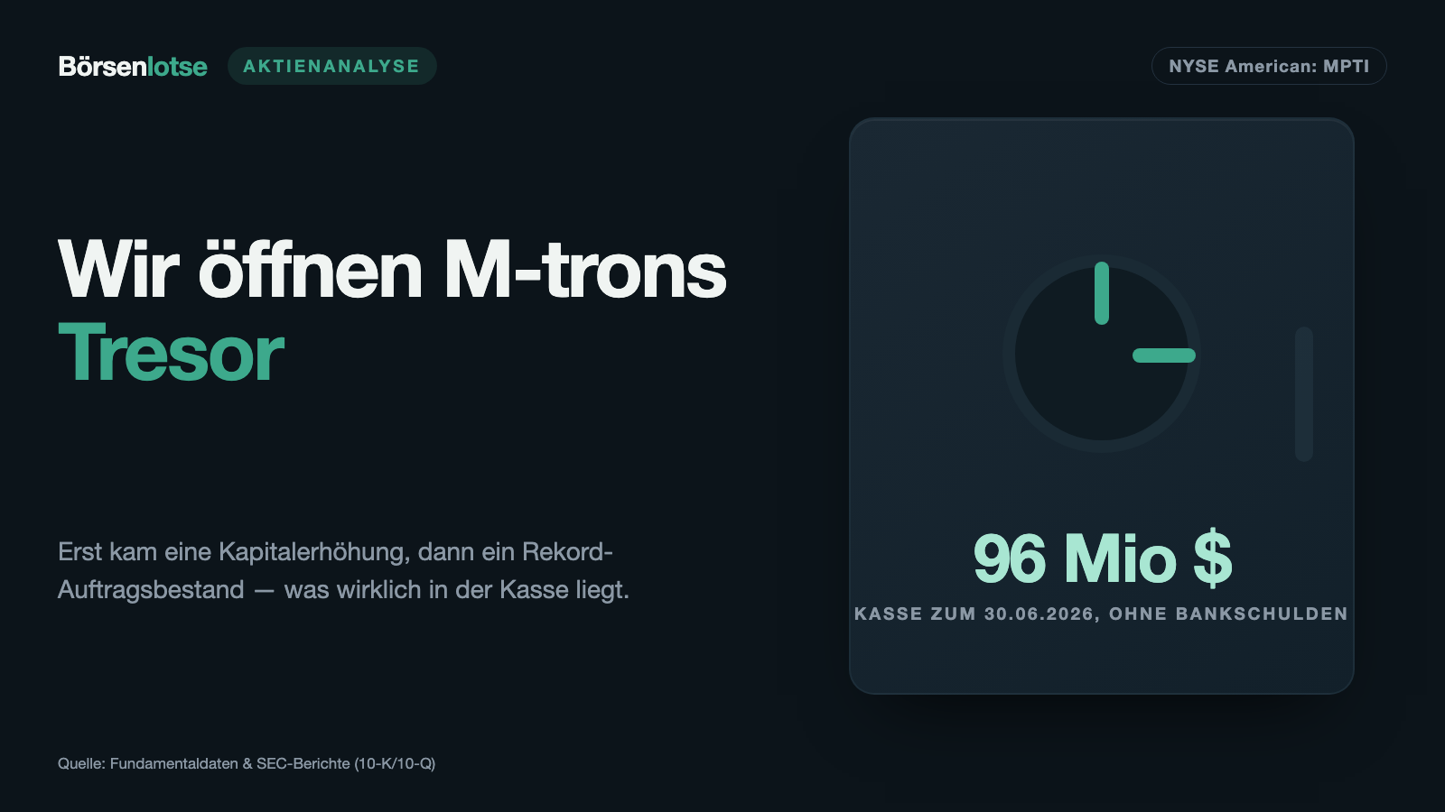 M-tron Industries: 96 Millionen Dollar Kriegskasse, aber die Übernahme fehlt noch
