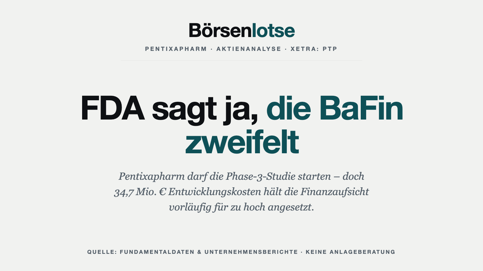 Pentixapharm: Grünes Licht von der FDA, ein Fragezeichen von der BaFin