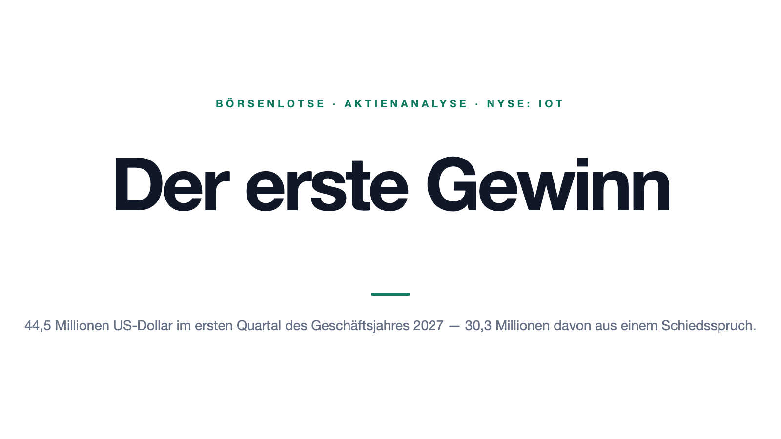 Samsara: 44,5 Millionen Gewinn — und nur 7,2 davon aus dem Geschäft