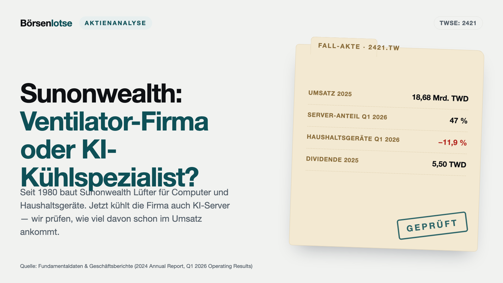 Sunonwealth: Wenn die Folie mehr Rechenzentrum zeigt als der Umsatz