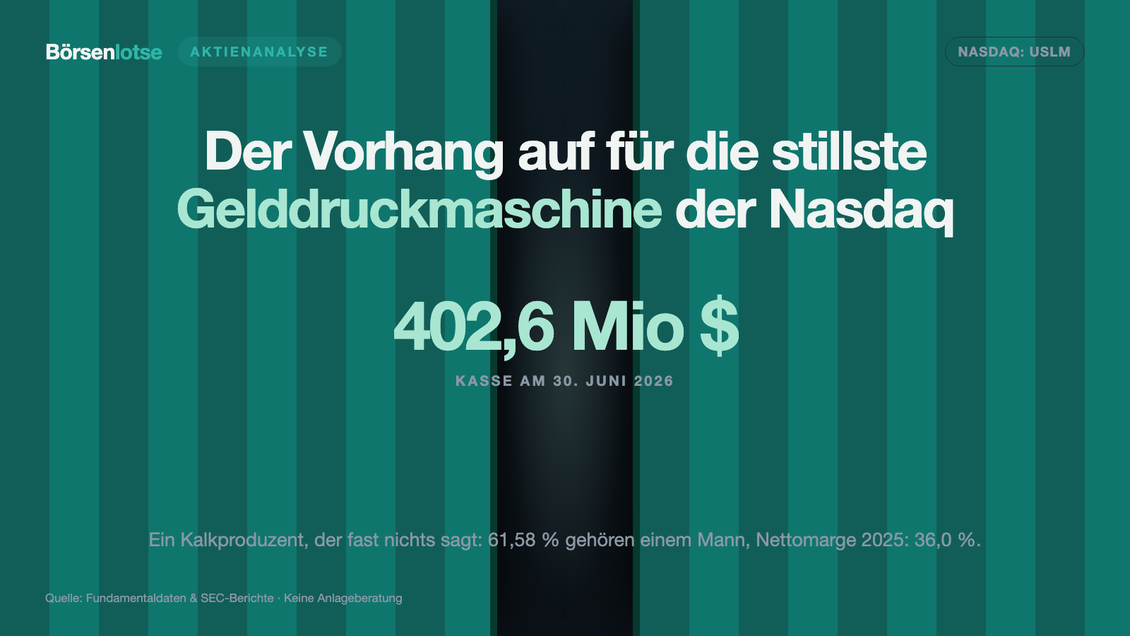 United States Lime & Minerals: Die stillste Gelddruckmaschine der Nasdaq gehört einem einzigen Mann