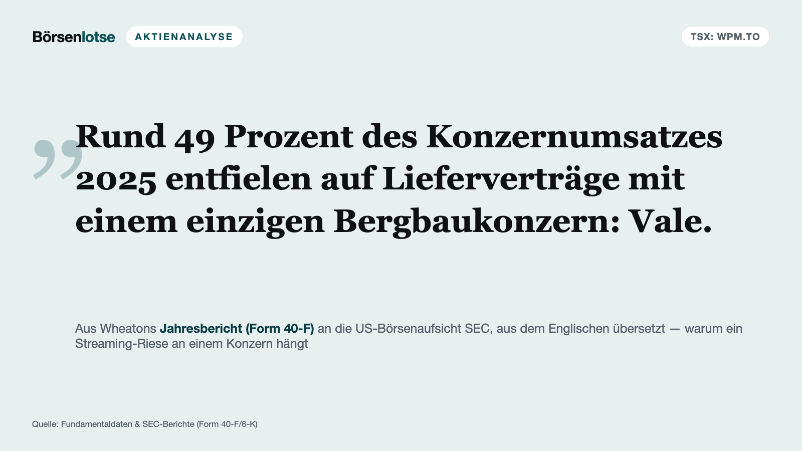 Wheaton Precious Metals: Der schuldenfreie Streaming-Riese hat plötzlich 1,9 Milliarden Dollar Schulden