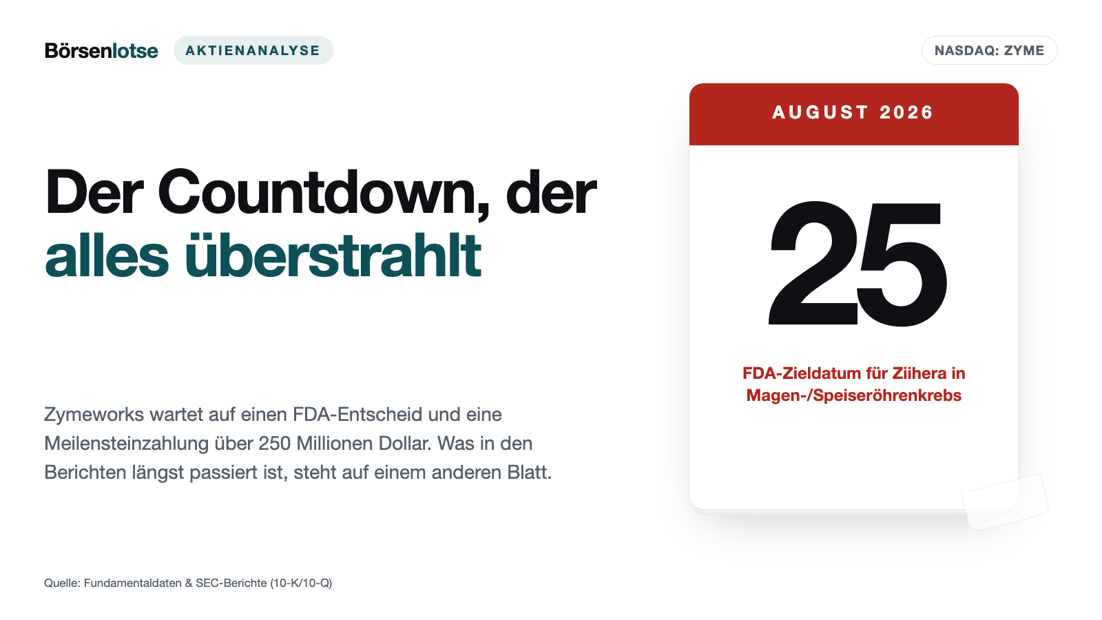 Zymeworks: Der Meilenstein über 250 Millionen kommt vielleicht — die Rechnung über 481 Millionen steht schon